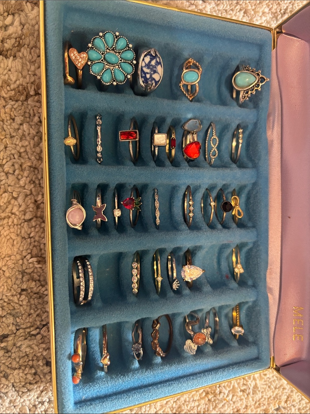 36ct assorted sizes gold and silver tone rings